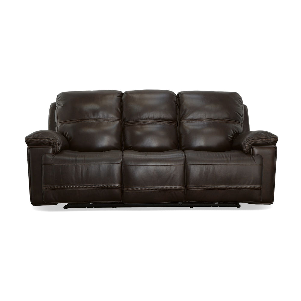 Fenwick Leather Power Reclining Sofa with Power Headrests in Dark Chocolate