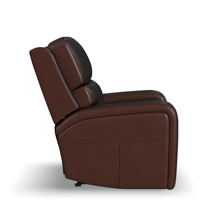 Oasis Leather Power Recliner with Power Headrest, Lumbar, Heat &amp; Massage in Truffle