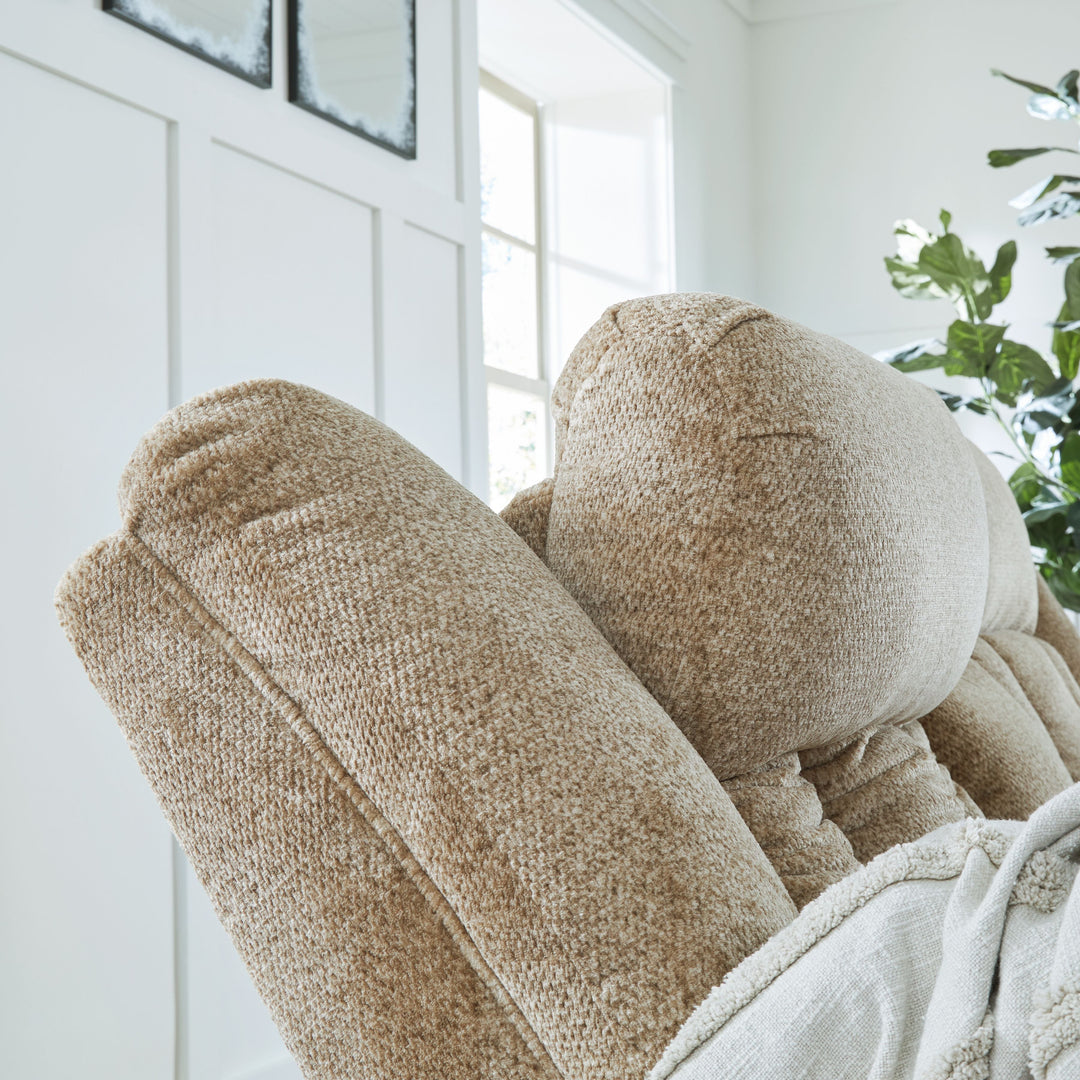 Tip-off - Power Reclining Loveseat With Console / Adj Headrest - Wheat