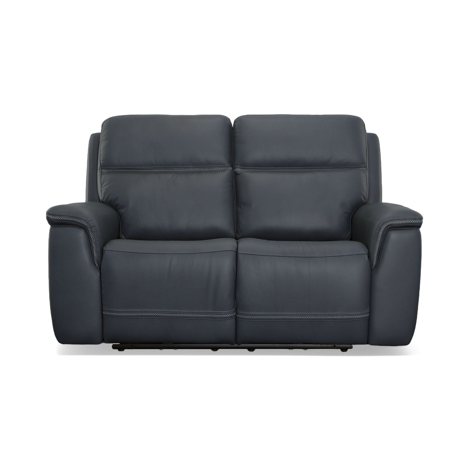 Sawyer Leather Power Reclining Loveseat w/ Pwr Headrests, Lumbar in Marine