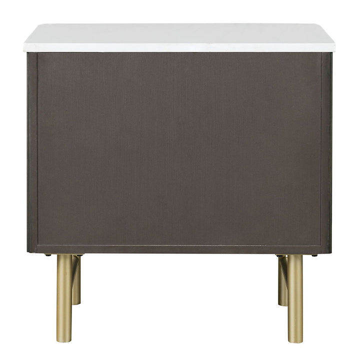 Clayten - Nightstand - Marble Top & Espresso