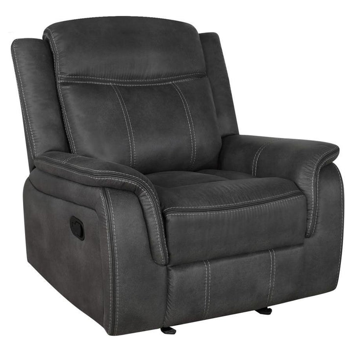 Coaster Furniture Lawrence - Upholstered Padded Arm Glider Recliner - Charcoal