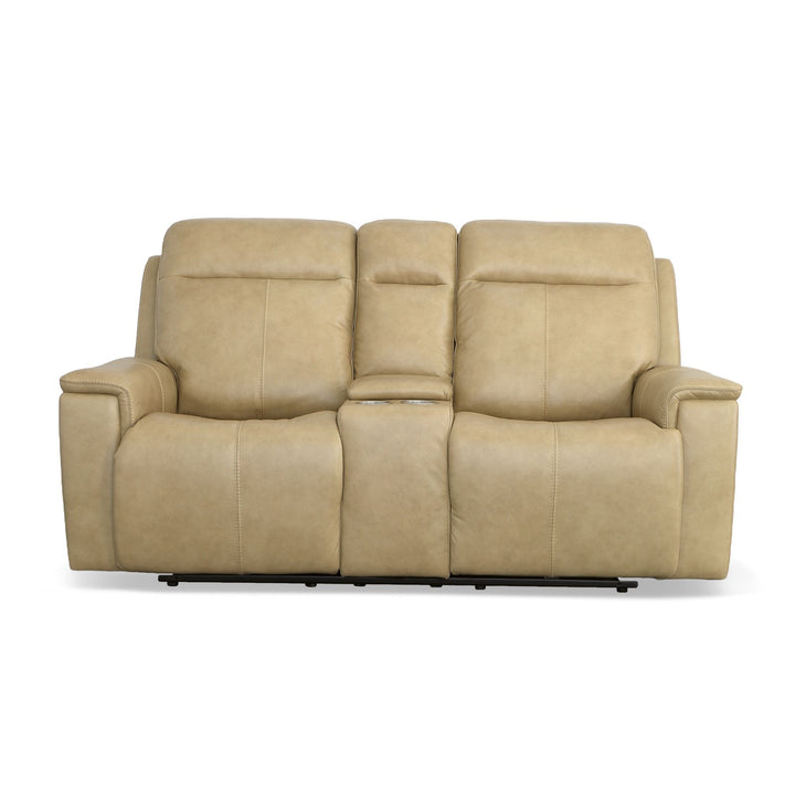 Odell Power Reclining Loveseat With Console, Power Headrests &amp; Lumbar Stone