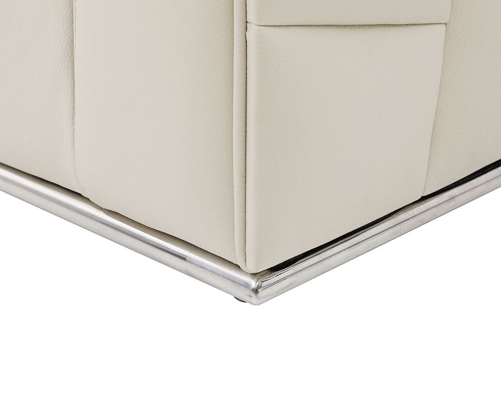 DivanItalia 998 Left Arm Facing Sectional in Top-Grain Italian Leather - Beige