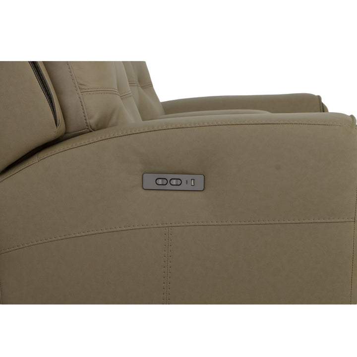 Iris Power Reclining Loveseat With Console &amp; Power Headrests Khaki