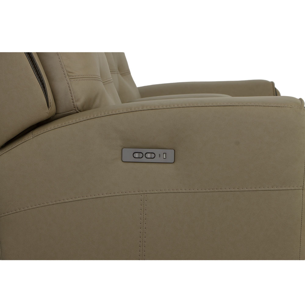Iris Power Reclining Loveseat With Console & Power Headrests Khaki