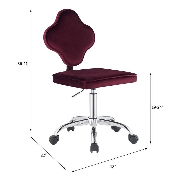 Clover - Office Chair - Red Velvet