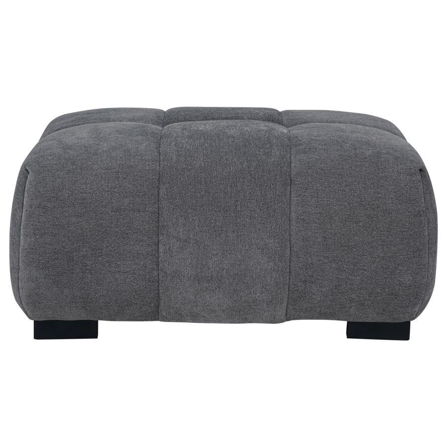 Octavia - Upholstered Rectangular Ottoman - Charcoal Gray