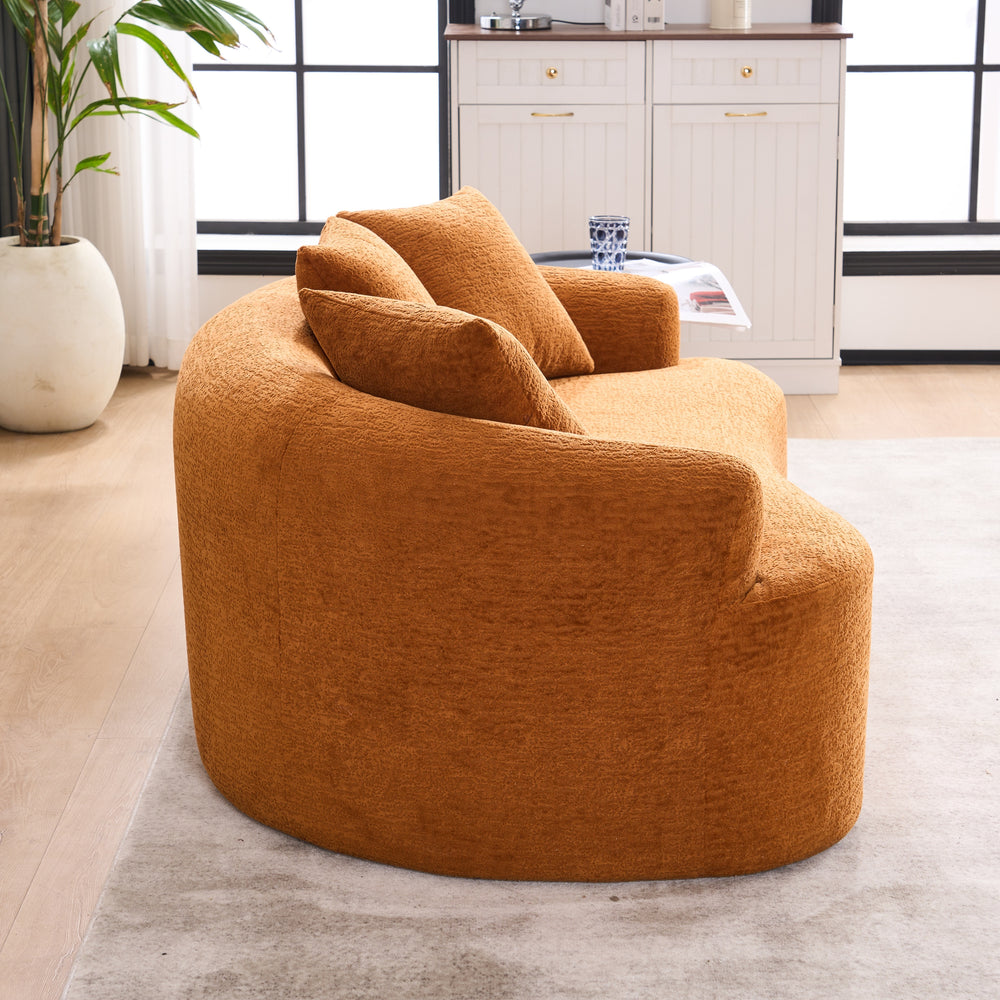 curved-loveseat-orange-full-compression-sponge-sofa