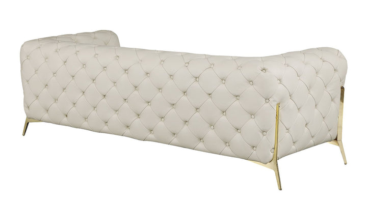 DivanItalia 970 2-Piece Sofa Set in Top-Grain Italian Leather - Cream