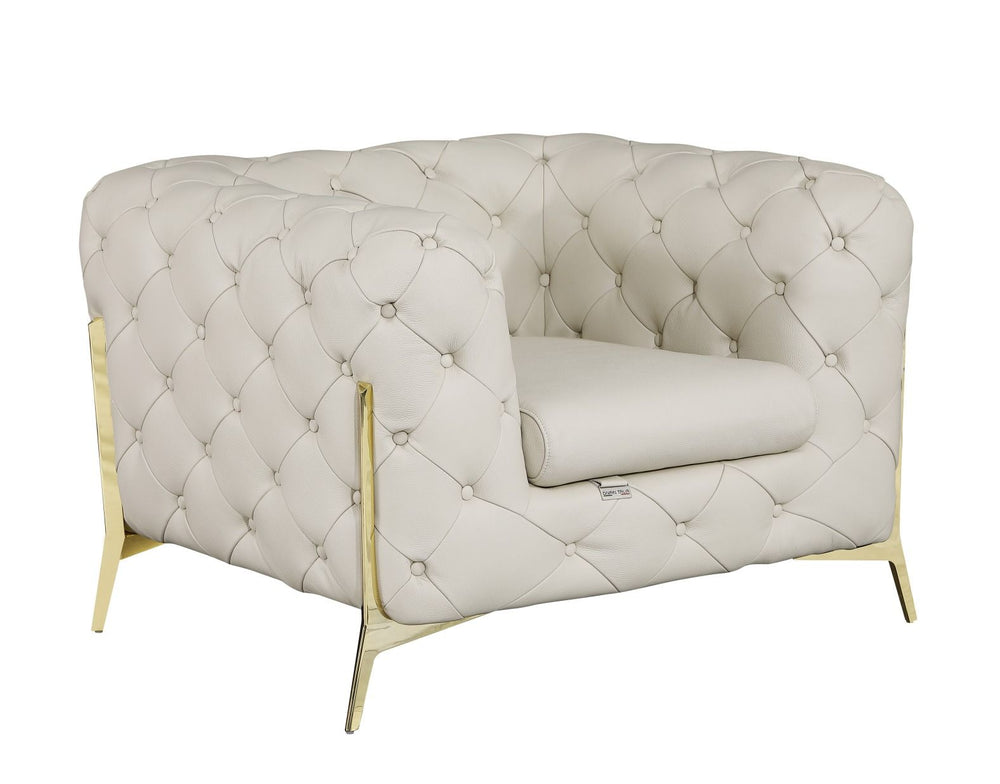 Global United Furniture DivanItalia 970 Italian Leather Beige Chair