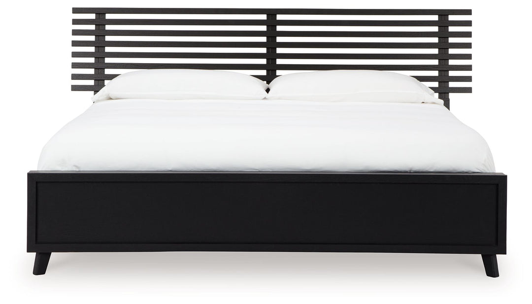 Danziar - King Slat Panel Bed - Black by Ashley Furniture product image