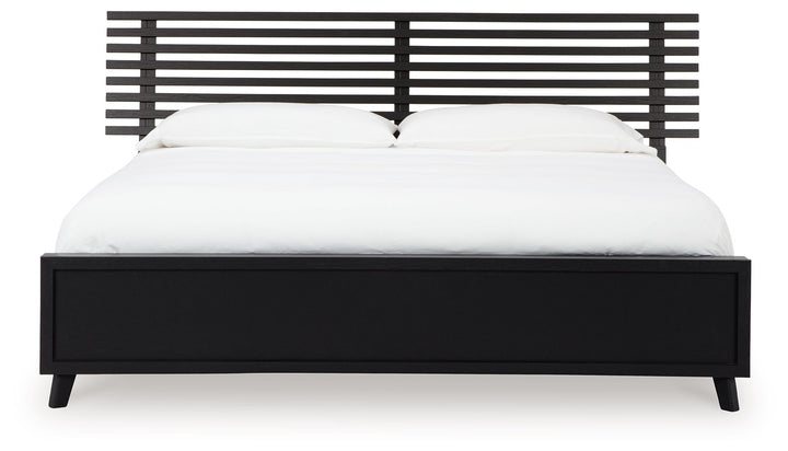 Danziar - King Slat Panel Bed - Black by Ashley Furniture product image