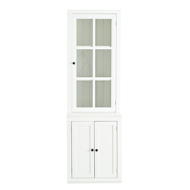 retro-style-hutch-cabinet-with-single-glass-door-white