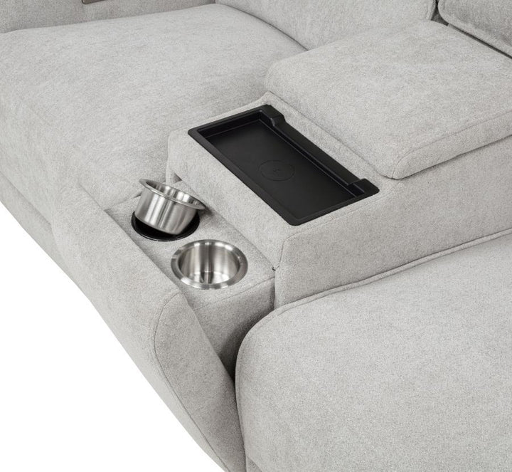 Sylmar - 2 Piece Chenille Power Reclining Sofa Set - Dove Gray