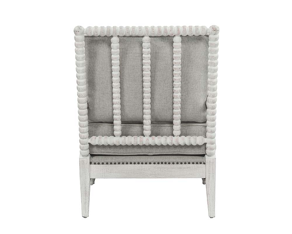 Saraid - Accent Chair - Gray Linen & Light Oak