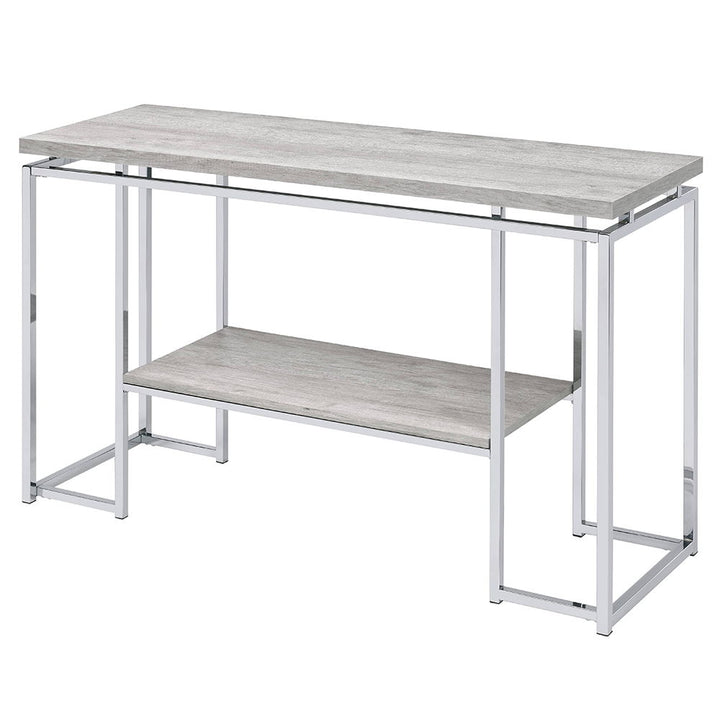 Chafik - Sofa Table - Natural Oak & Chrome