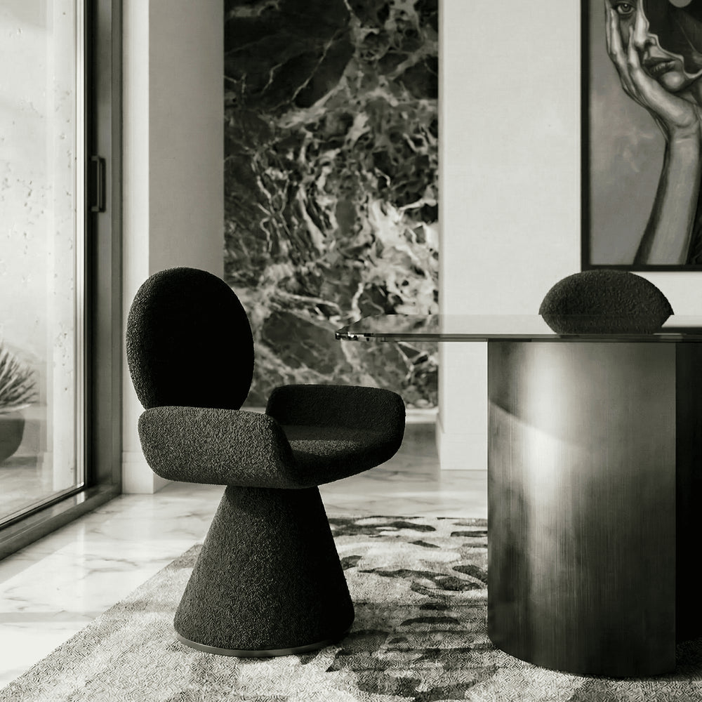 Neptune - Contemporary Fabric Dining Chair - View 3