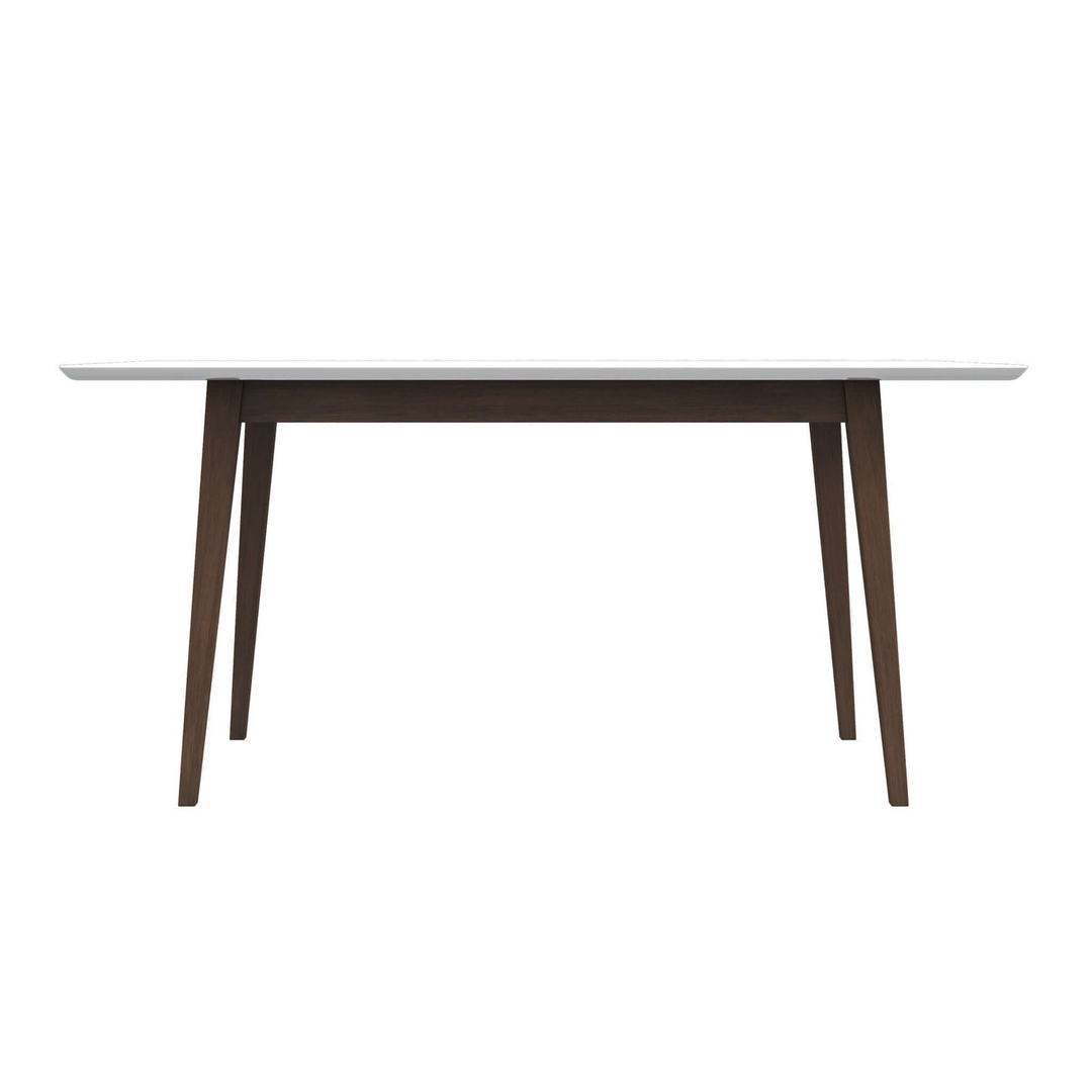 Levi Modern Solid Wood 47" Rectangular Dining Kitchen Table Dark Brown White