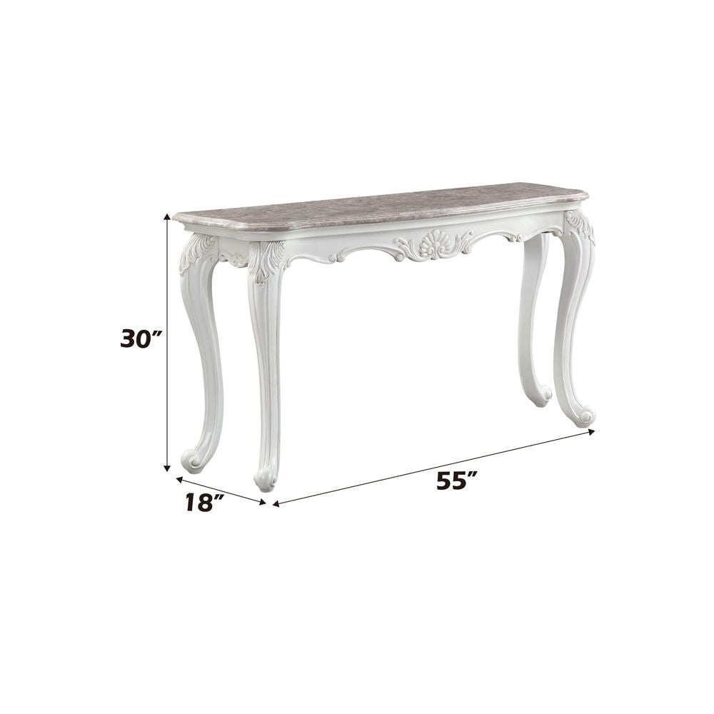 Ciddrenar - Sofa Table - Marble Top & White