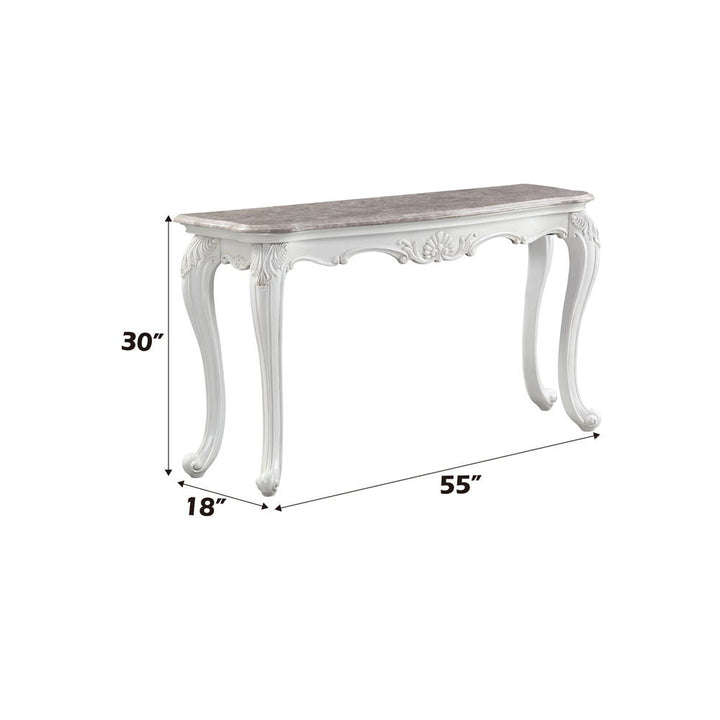 Ciddrenar - Sofa Table - Marble Top & White