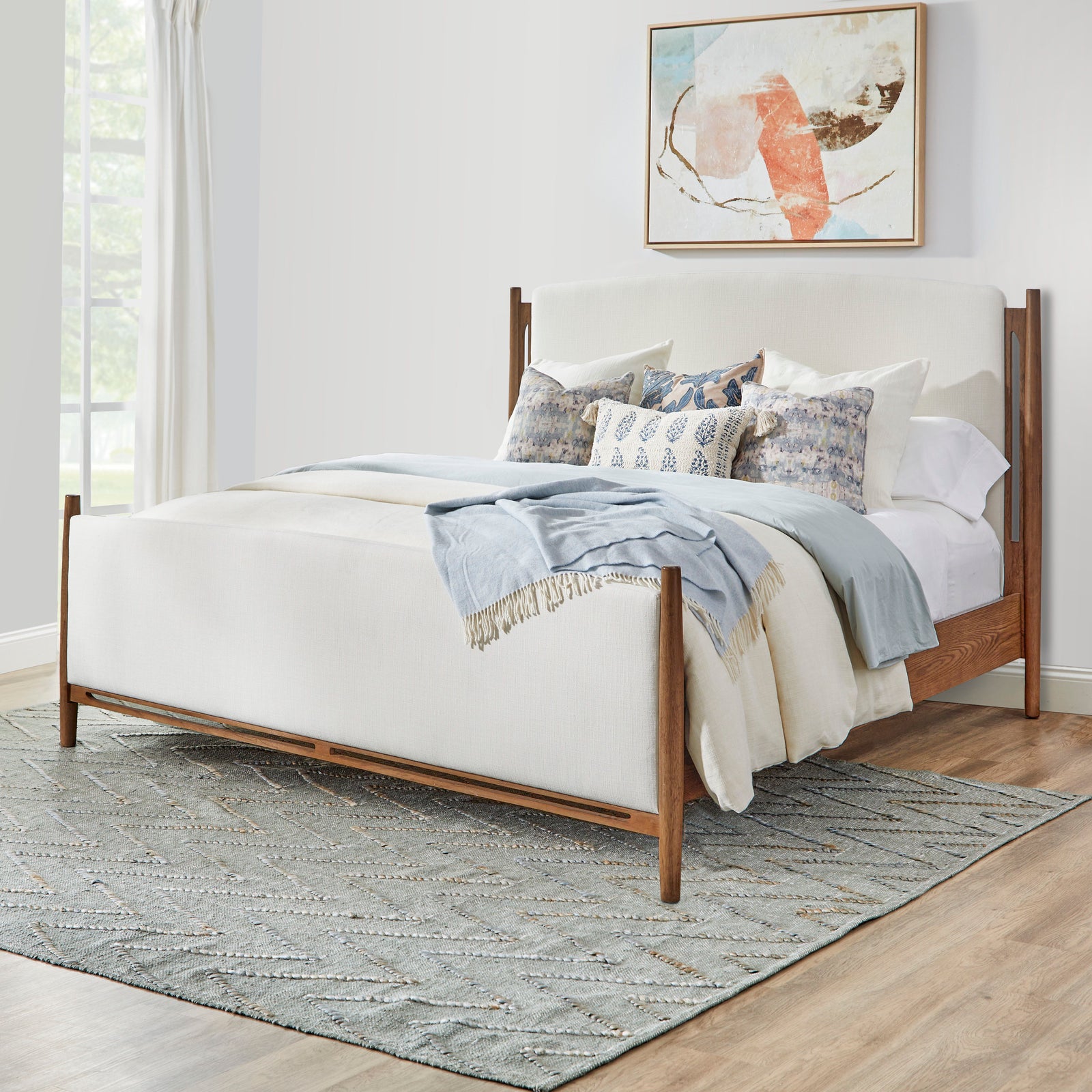Verona  King Upholstered Bed  Dark Brown