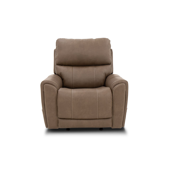 Carter Fabric Power Rocking Recliner with Power Headrest, Lumbar, Heat &amp; Massage in Cappuccino