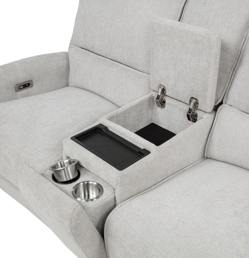 Sylmar - 2 Piece Chenille Power Reclining Sofa Set - Dove Gray