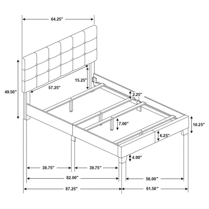 Mapes - Upholstered Queen Panel Bed - Charcoal