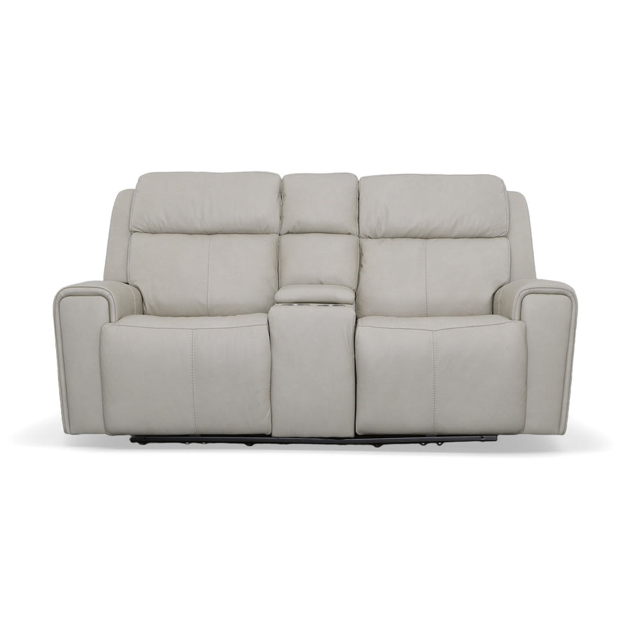 Flexsteel 1601-64PH-03001 Barnett  Power Reclining Loveseat With Console, Power Headrests & Lumbar  Timber