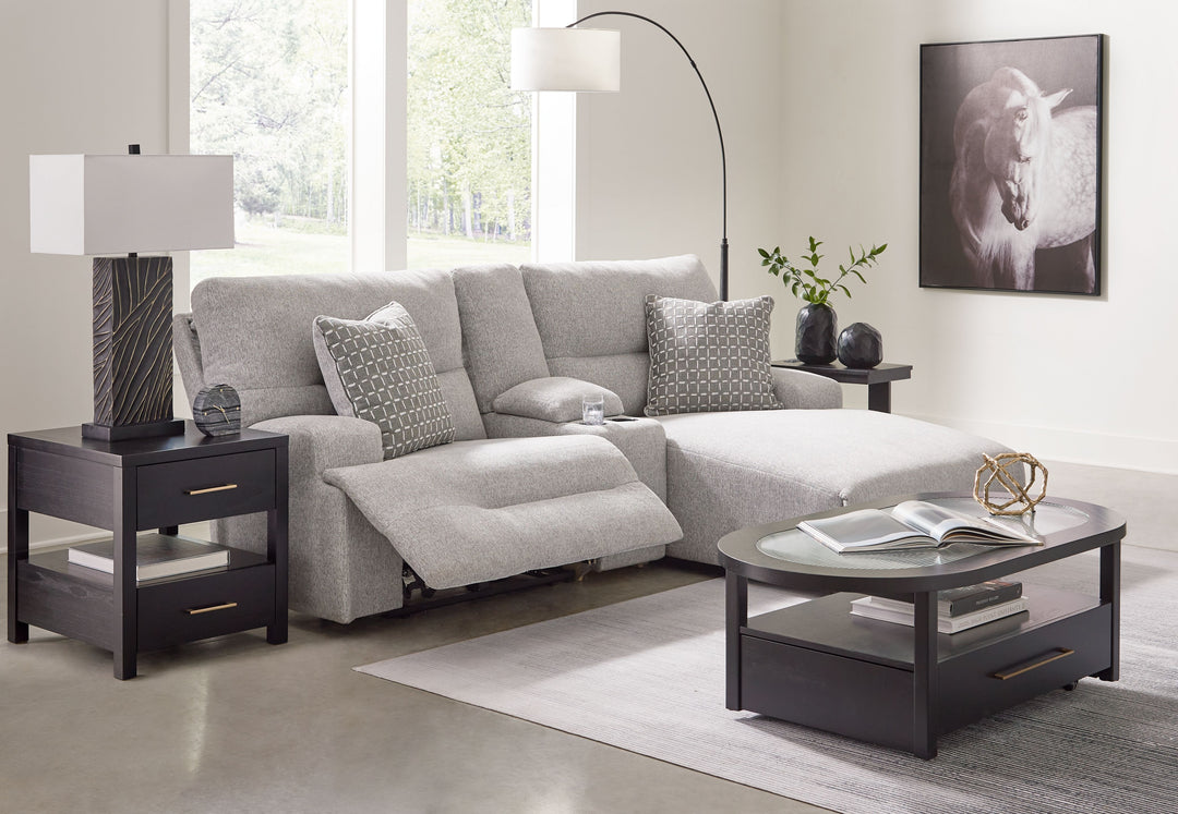 Acklen Place - 3-Piece Power Reclining Sectional Sofa With Raf Chaise - Pewter by Ashley Furniture product image