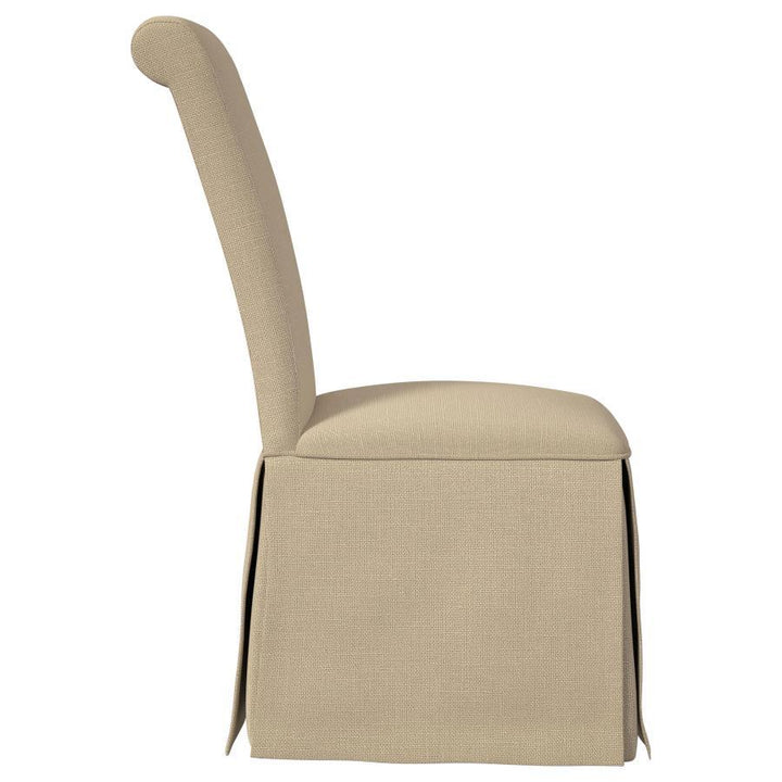 Shawna - Upholstered Skirted Dining Chair  - Khaki