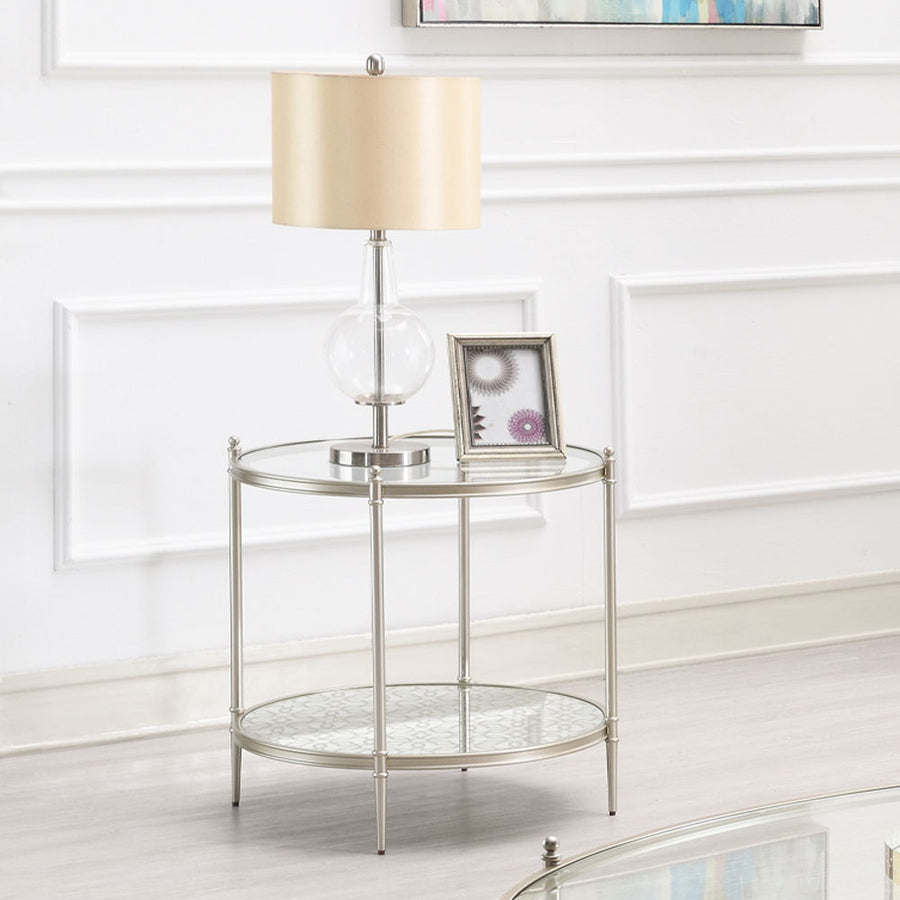 ACME Furniture Zaba End Table Glass Top & Champagne