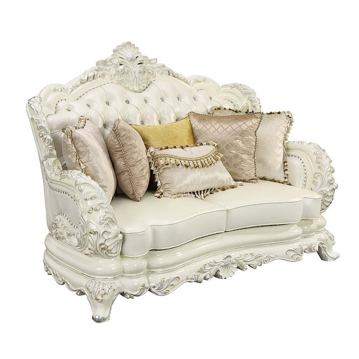 adara-loveseat-with-5-pillows-pearl-white-synthetic-leather-antique-white