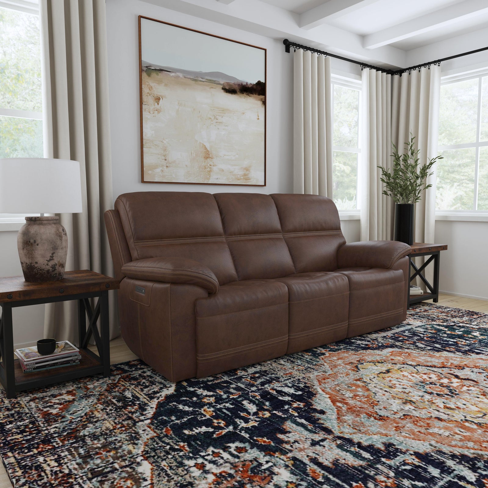 Jackson Power Reclining Sofa With Power Headrests Dark Brown