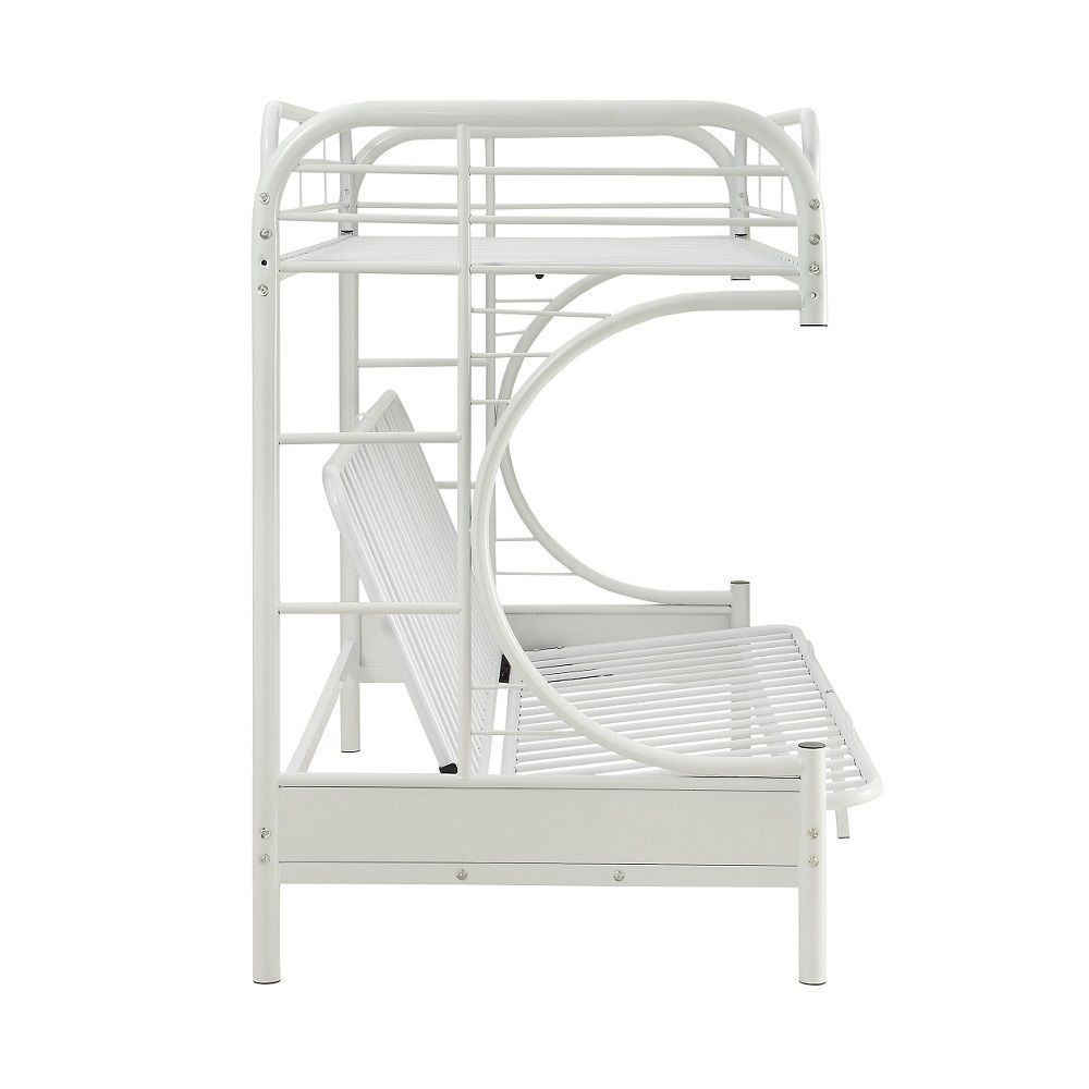 Eclipse - Twin Long/Queen Futon Bunk Bed - White