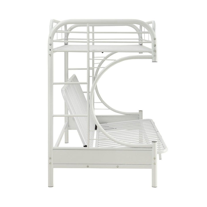 Eclipse - Twin Long/Queen Futon Bunk Bed - White