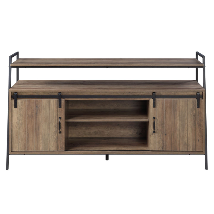 Rashawn - TV Stand - Rustic Oak & Black