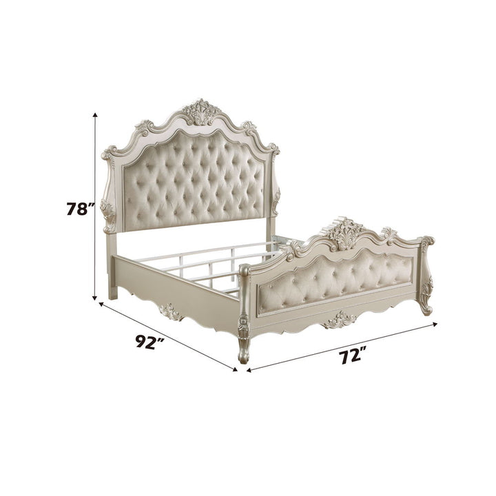 Bently - Queen Bed - Fabric & Champagne