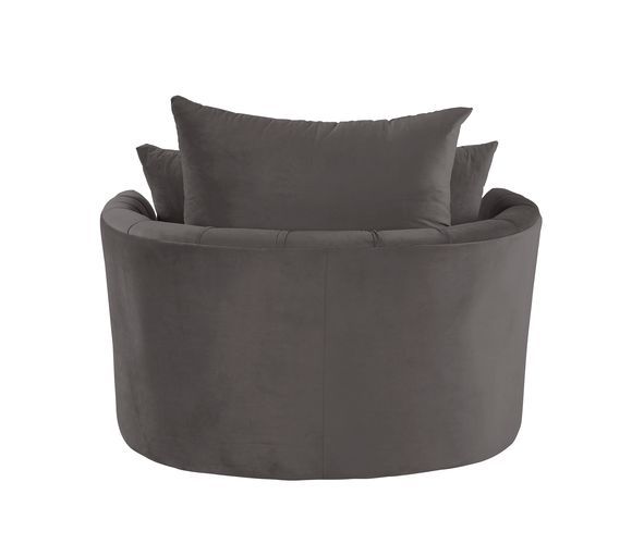 Zunyas - Accent Chair With Swivel - Gray Velvet