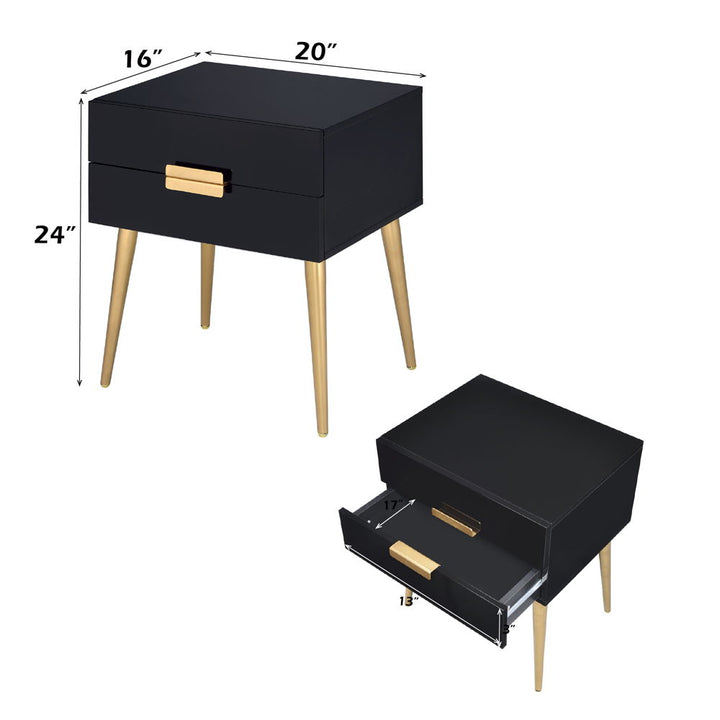 Denvor - End Table - Black & Gold