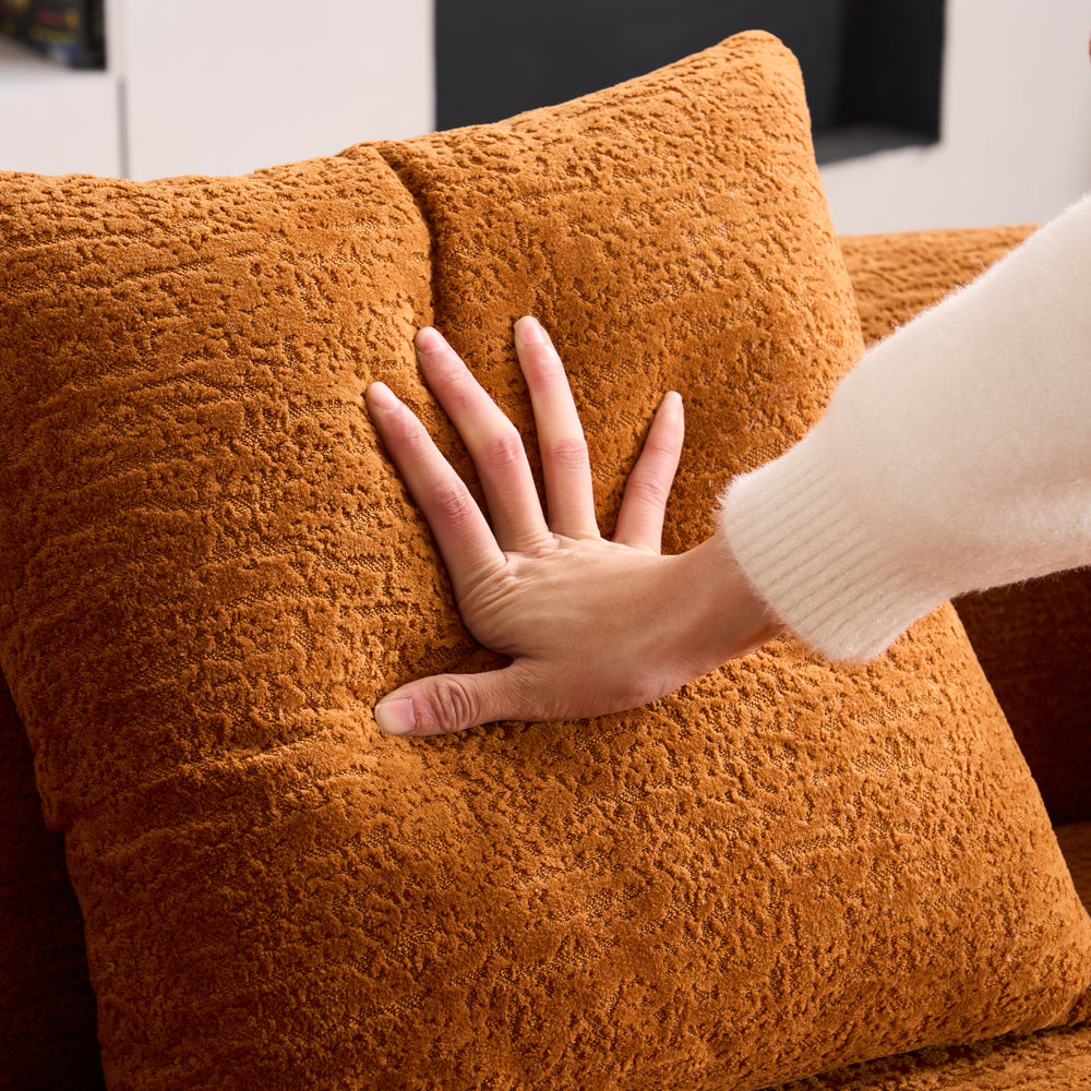 curved-loveseat-orange-full-compression-sponge-sofa