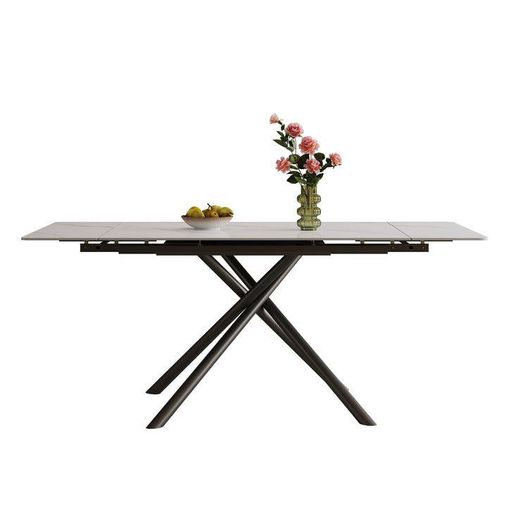 Modern 83" Extendable Sintered Stone Dining Table – Seats 6–8