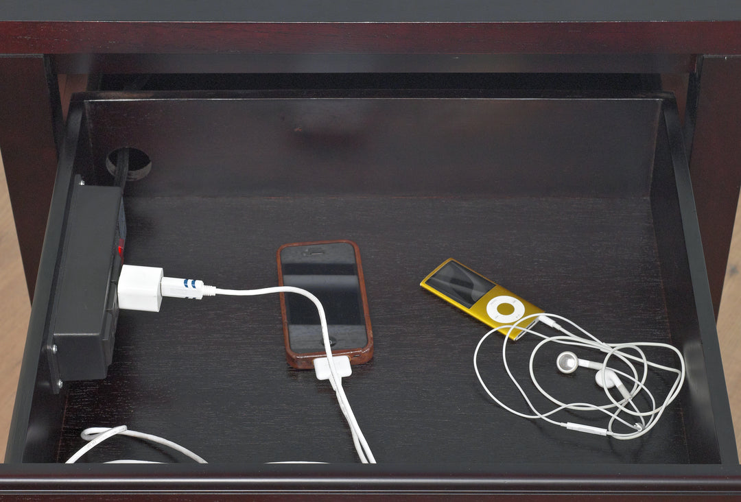 Modus Furniture Nv2381P Nevis Charging Station Nightstand In Espresso