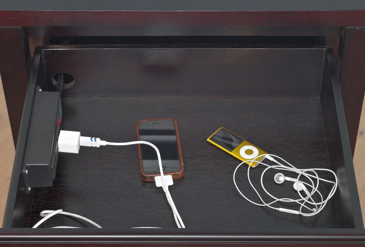 Modus Furniture Nv2381P Nevis Charging Station Nightstand In Espresso