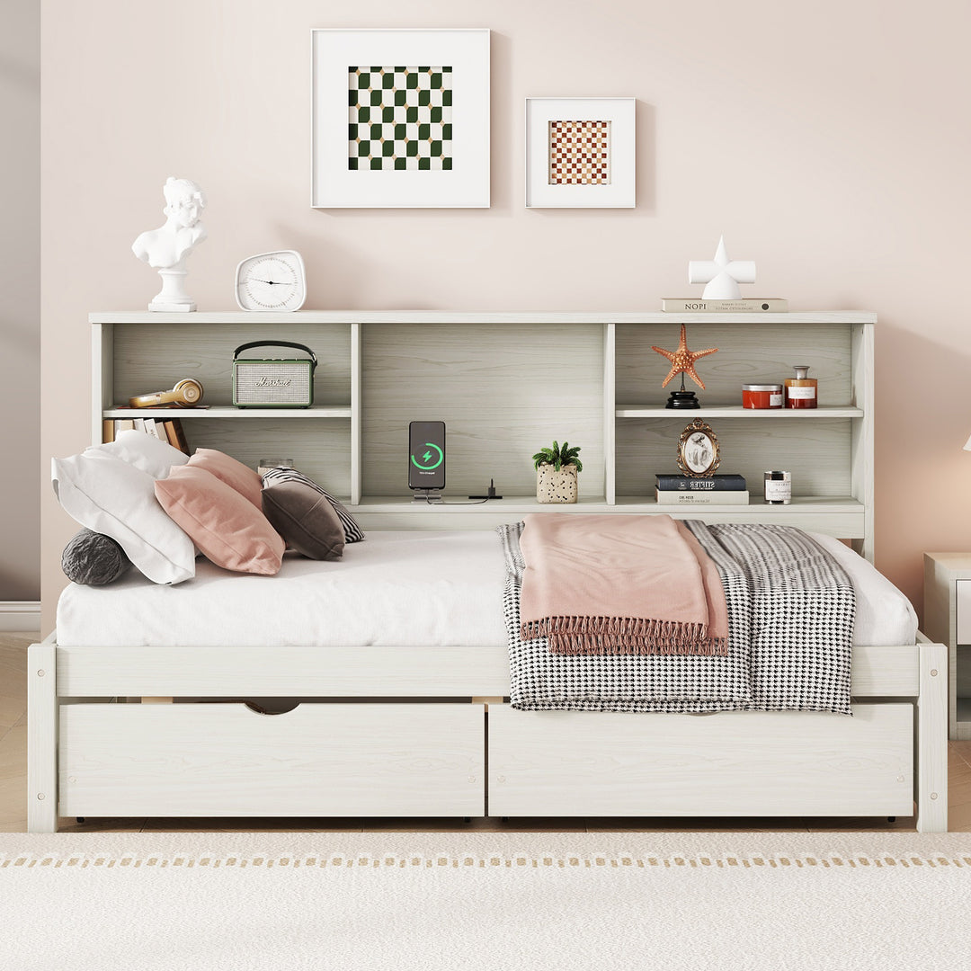 twin-size-bed-frame-with-side-bookshelves-two-drawers-and-built-in-usb-port-creamy-white-color