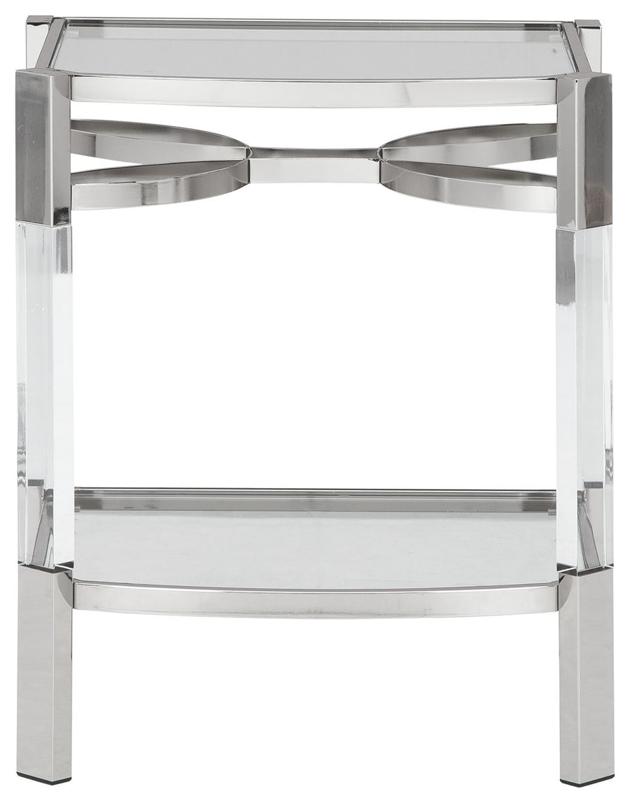 Chaseton - Accent Table - Clear / Silver Finish