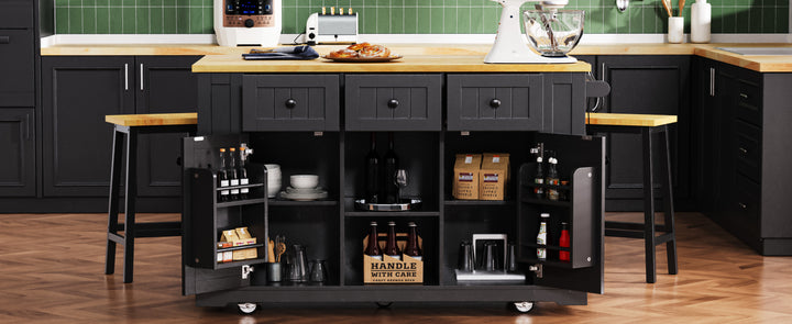 53-inch-black-kitchen-island-cart-with-drop-leaf-and-power-outlet