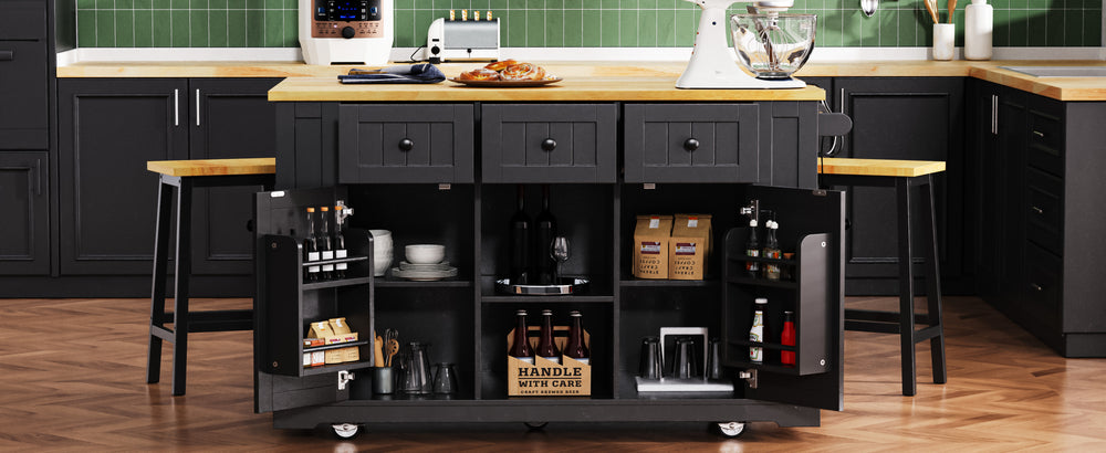53-inch-black-kitchen-island-cart-with-drop-leaf-and-power-outlet