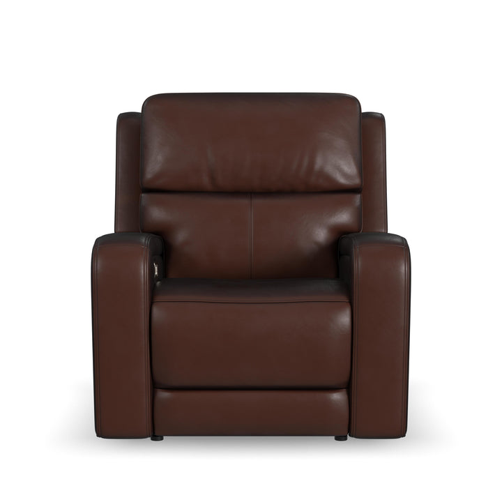 Oasis Leather Power Recliner with Power Headrest, Lumbar, Heat &amp; Massage in Truffle